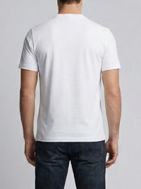 T-shirt Blauer Jan bianca, dettaglio del girocollo elasticizzato e del logo Blauer sul petto